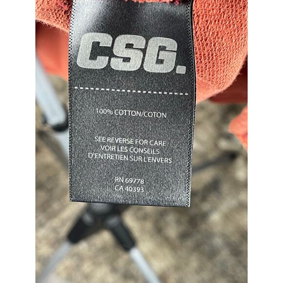 CSG deep rust oversized pullover top tunic reform line raw hem Sz S - Picture 5 of 5